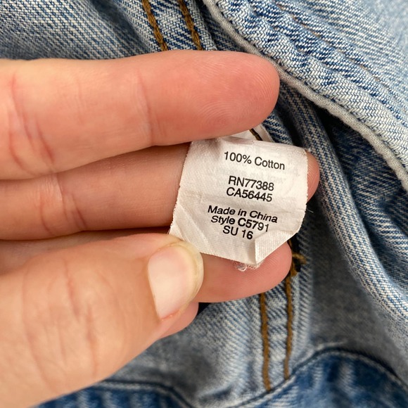 Madewell Oversized Distressed Denim Jacket Size XS Style C5791 - Picture 3 of 4